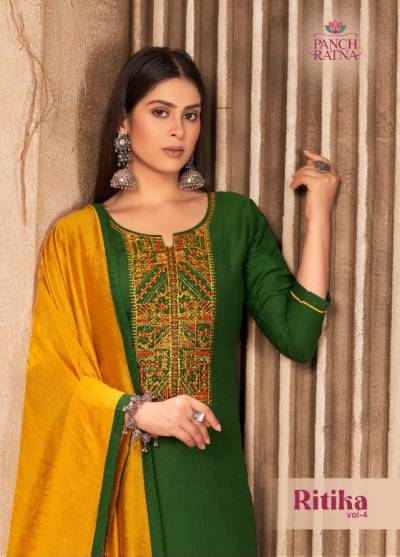 Ritika Vol 4 By Panch Ratna Designer Embroidery Punjabi Suit Collection